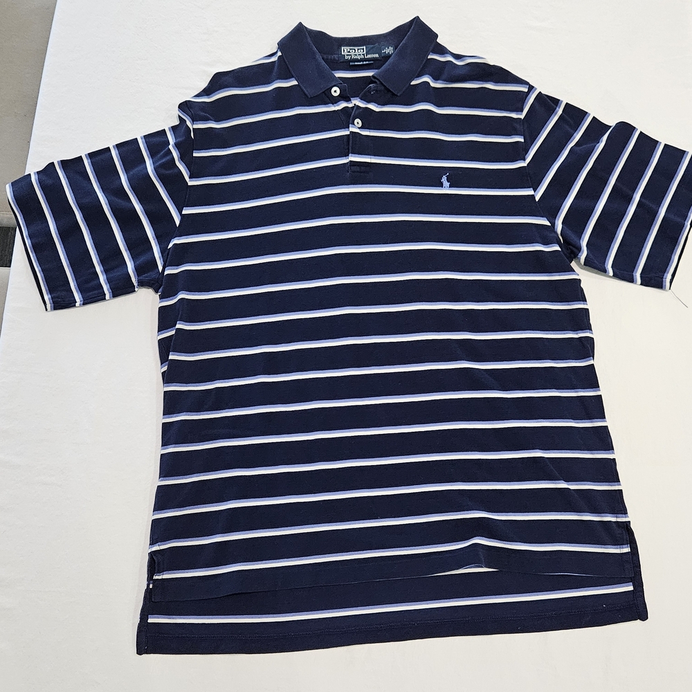 Polo by Ralph Lauren Navy & White Striped Polo Shirt